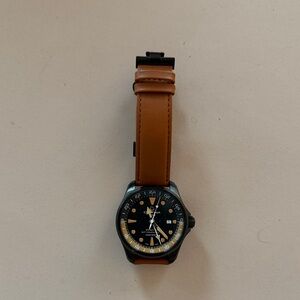 Certina DS Action GMT Black And Orange Bezel On Leather Strap from HODINKEE Shop